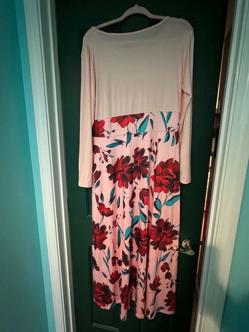 👑 Host Pick👑Pink Floral Long Sleeve Maxi Dress - Picture 3 of 4